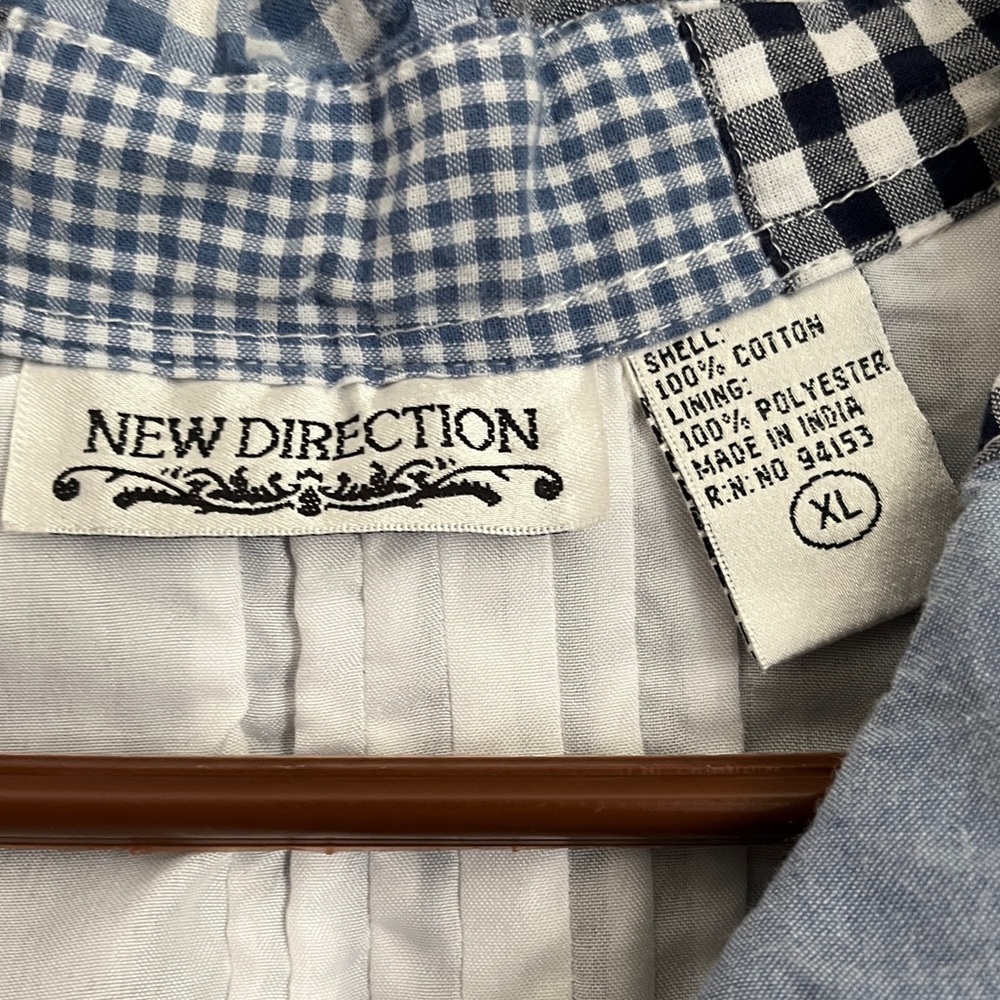 Vintage New Direction Patchwork Jacket, Blue Ging… - image 7